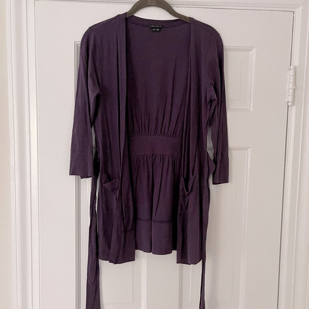 Theory Belted Jersey Top - M